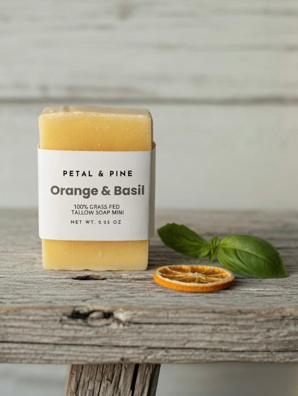 Orange & Basil Tallow Mini Soap