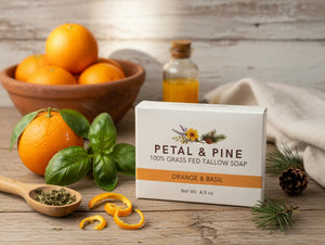 Grass-Fed Beef Tallow Soap (Orange & Basil)