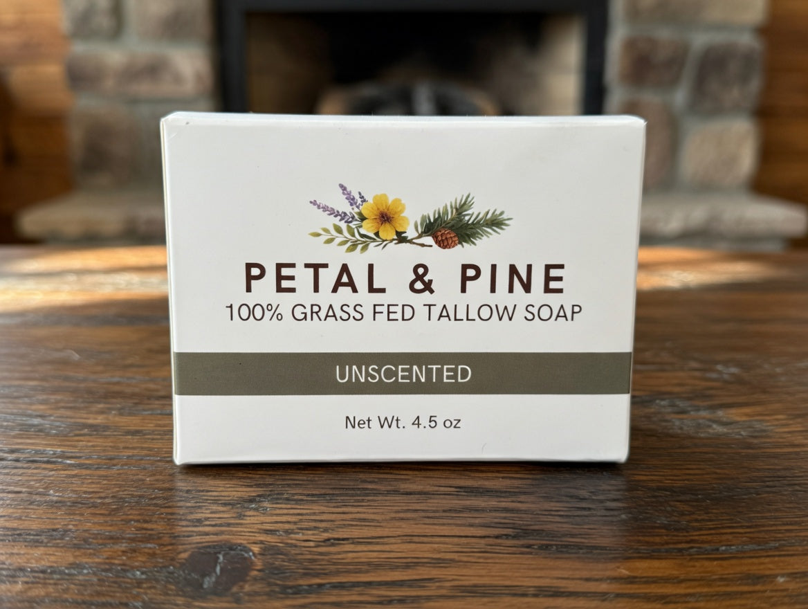 100% Grass Fed-Beef Tallow Soap (Unscented)