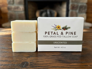 100% Grass Fed-Beef Tallow Soap (Unscented)